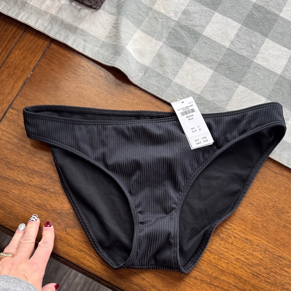 Hollister Black Swimwear ribbed black.  New with tags